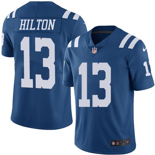 Nike Colts #13 T.Y. Hilton Royal Blue Men's Stitched NFL Limited Rush Jersey
